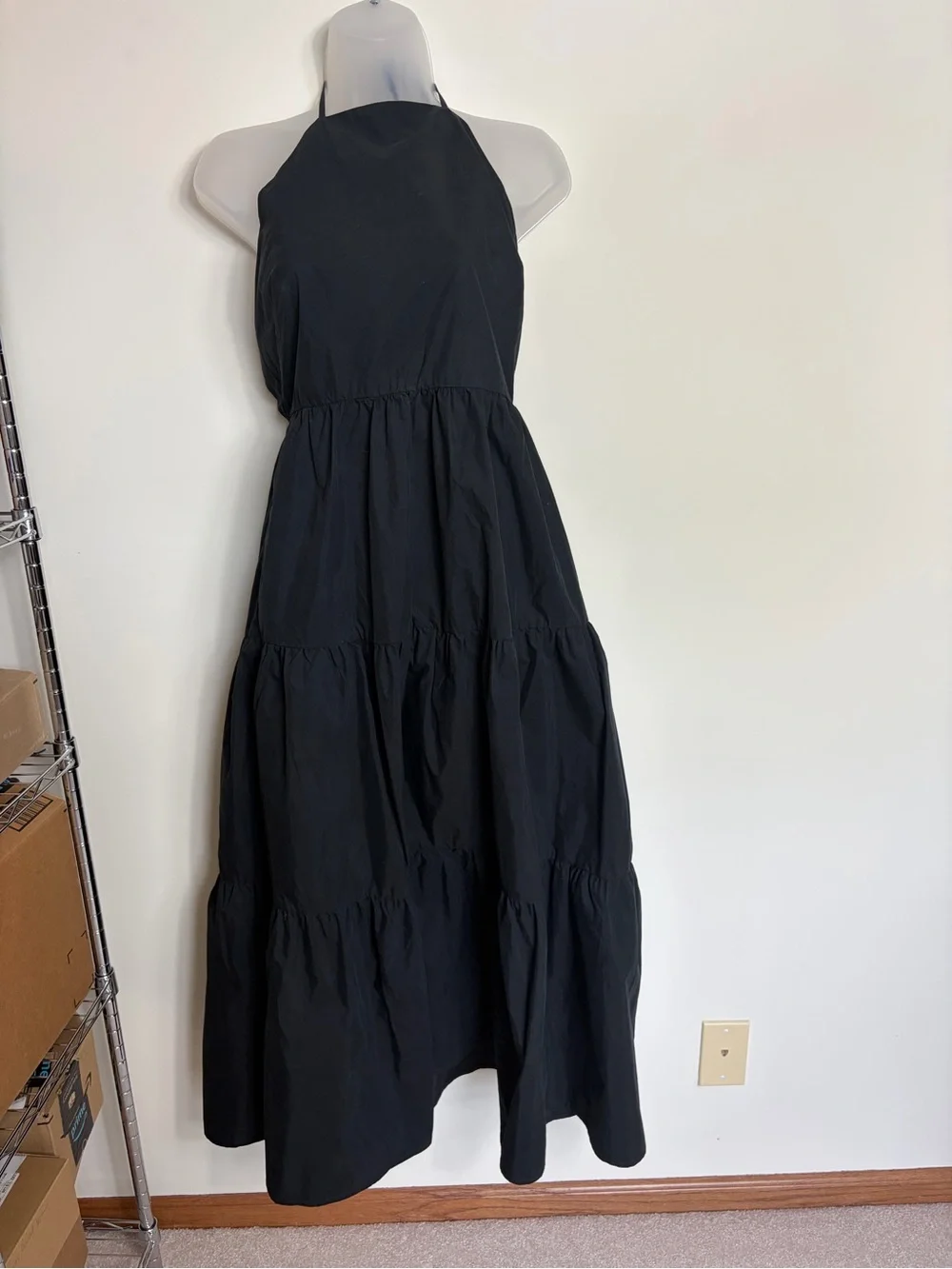 GAP Black Halter Tiered Maxi Dress - Picture 1 of 6